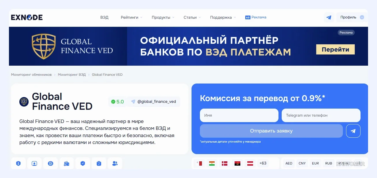 Скриншот: Global Finance VED