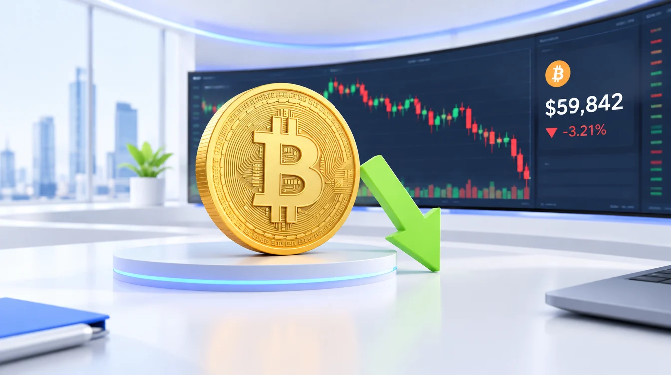 Цена криптовалюты биткоин опустилась ниже $60 000