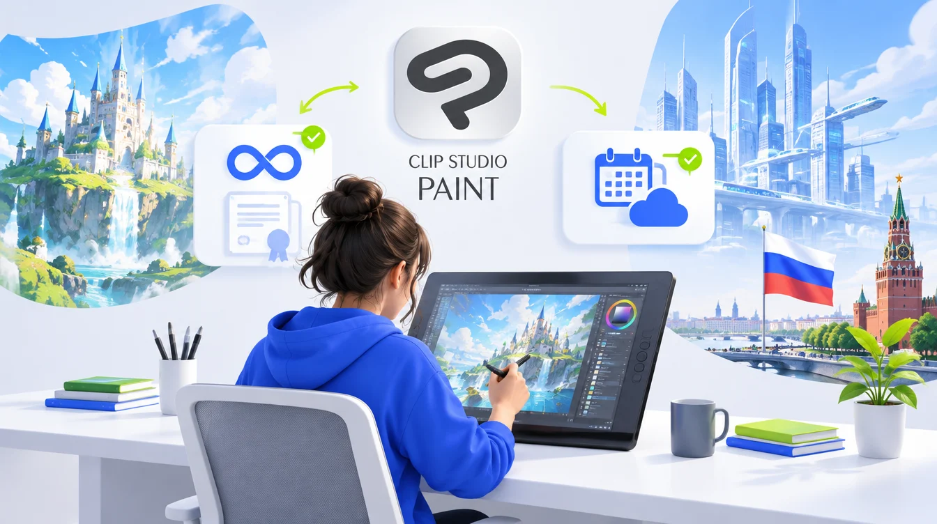Clip Studio Paint: купить лицензию навсегда или оформить подписку в России в 2026 году