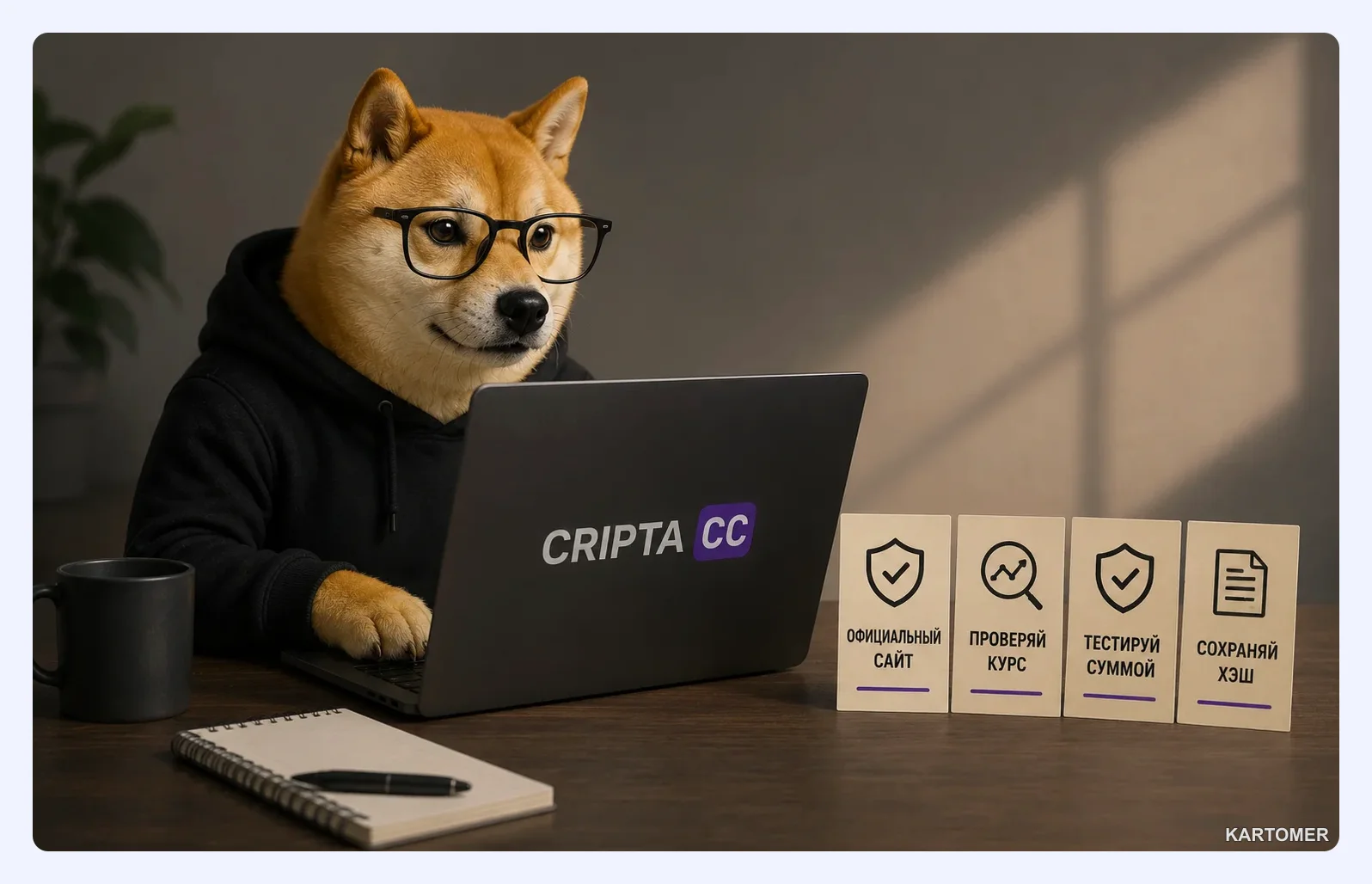 Скриншот: 1. Cripta CC — простой обмен без сложных настроек