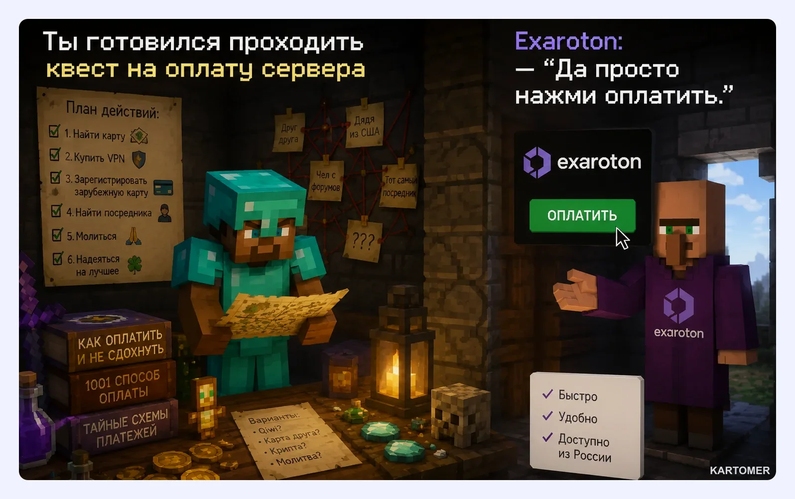 Скриншот: Как устроен Exaroton