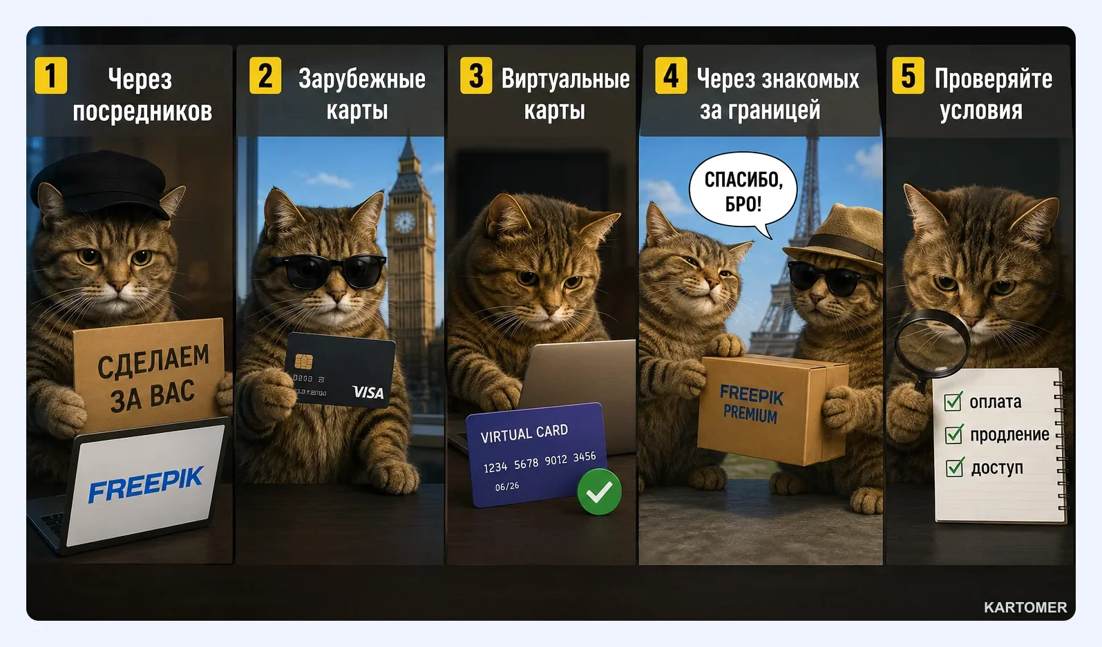 Скриншот: Как оплатить подписку Freepik из России?