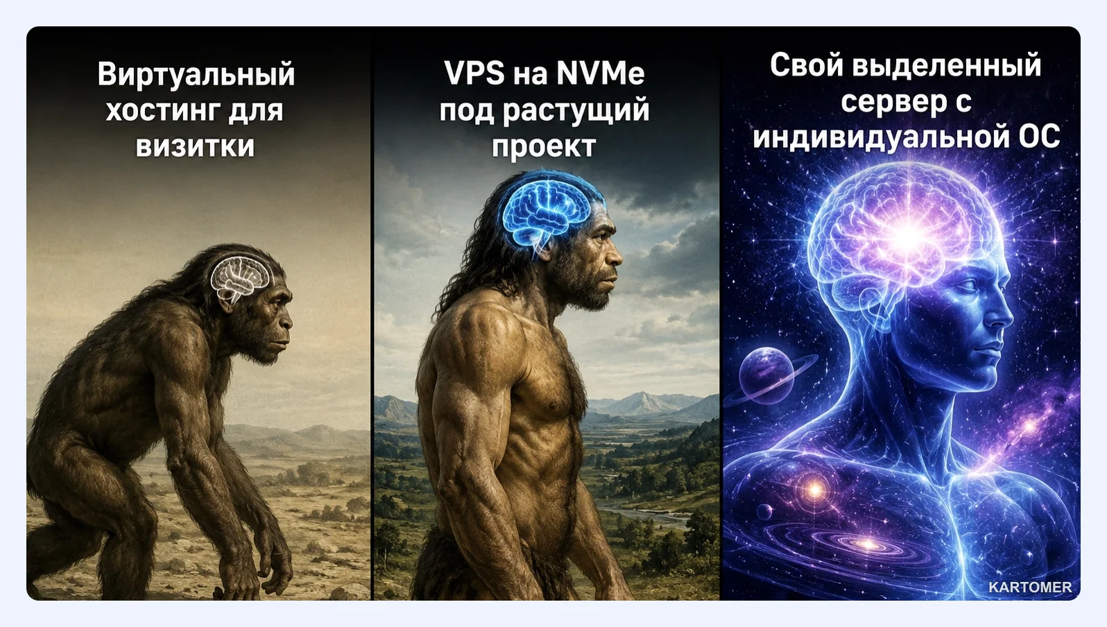 Скриншот: Типы хостинга и серверных решений от FriendHosting