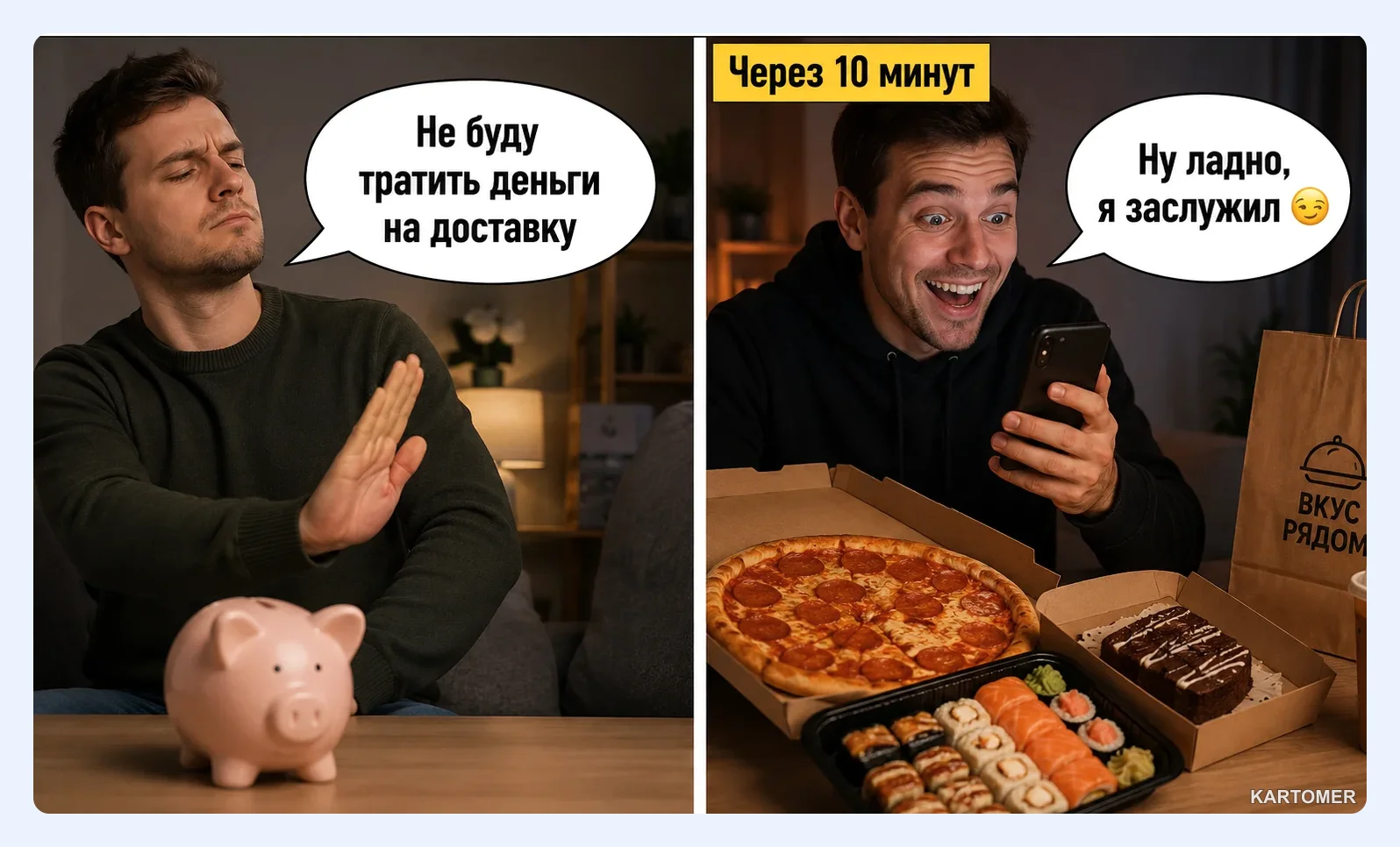 Скриншот: Преимущества доставки Glovo