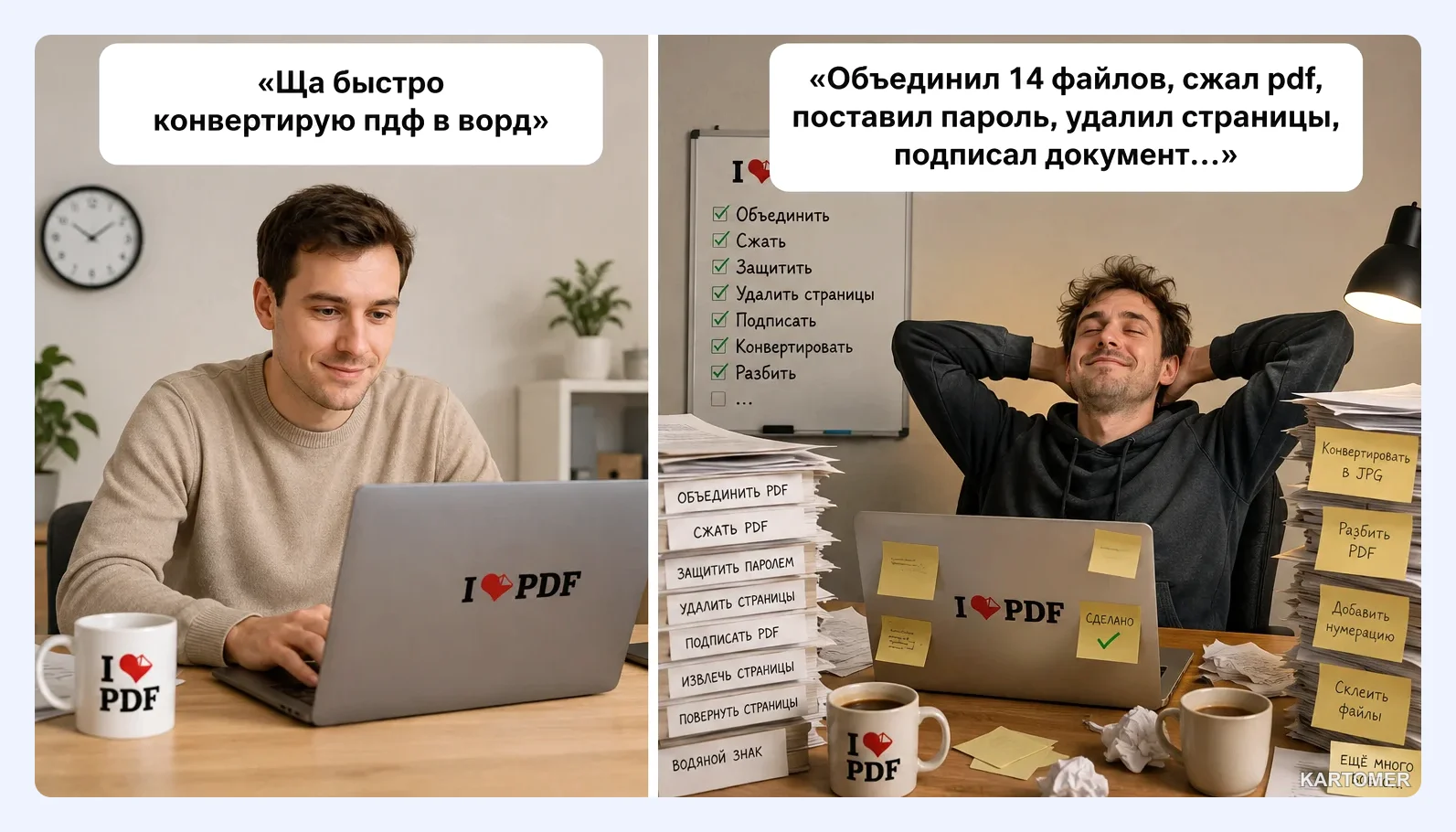 Скриншот: Дополнительные инструменты и возможности iLovePDF