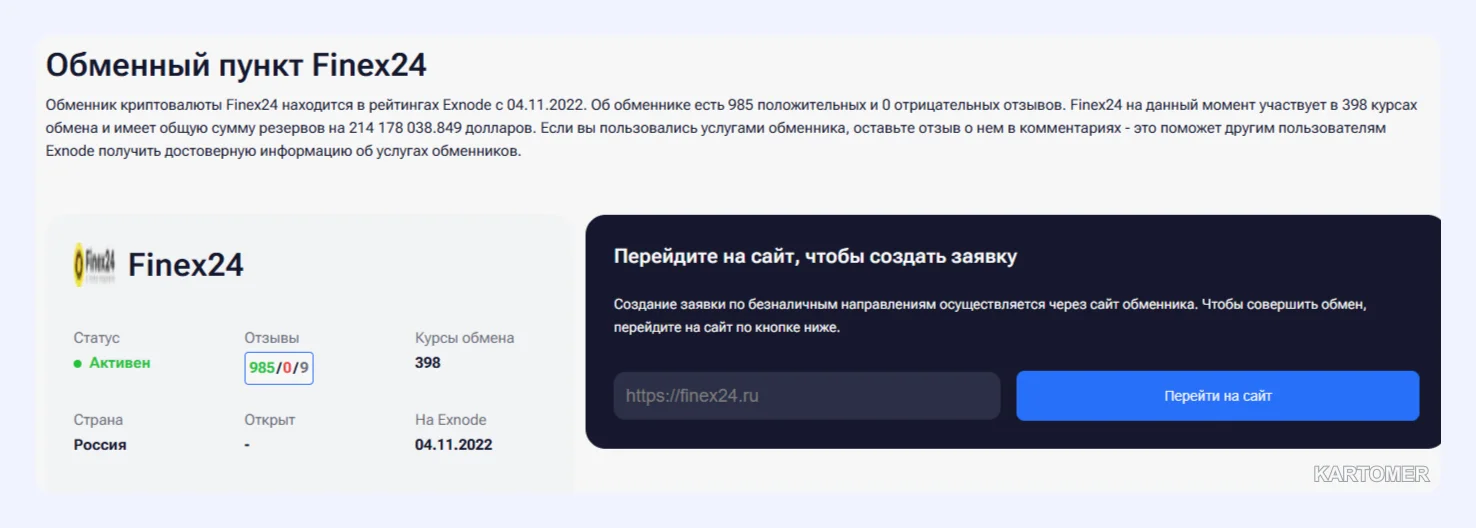 Скриншот: Finex24