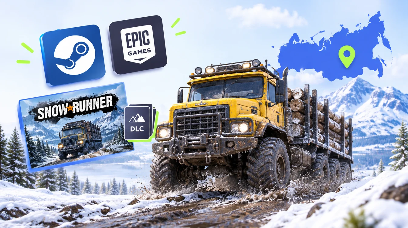 Как купить SnowRunner в России в 2026 году: Steam, Epic Games, DLC
