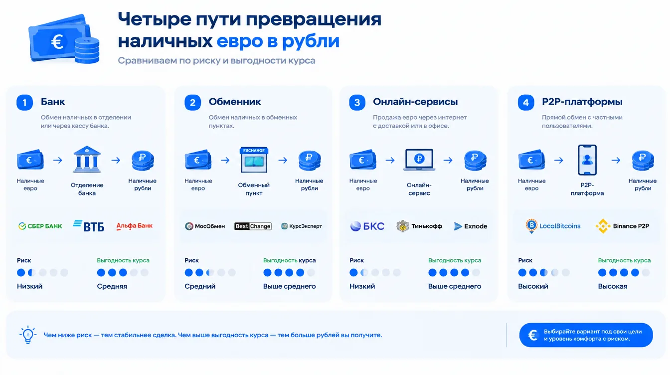 Схема: из чего складывается итоговая стоимость обмена евро — курс, спред, комиссия
