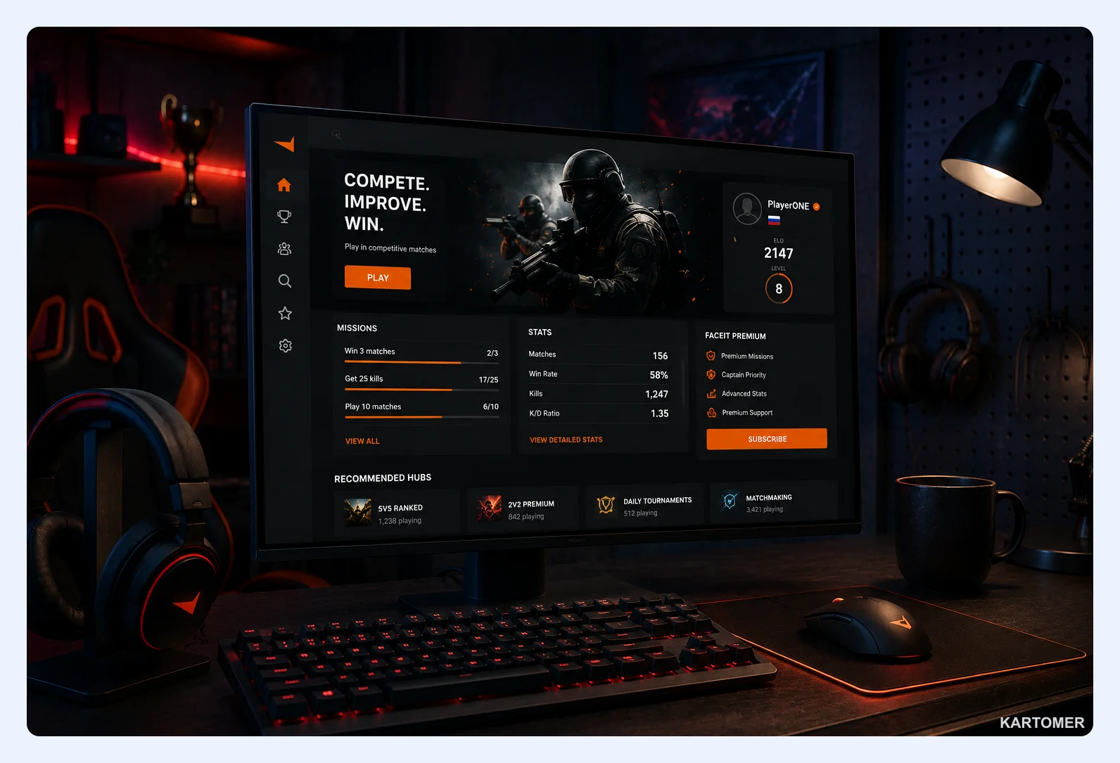 Скриншот: FACEIT — Своя карта на сайте FACEIT