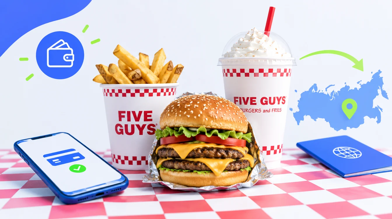 Как оплатить Five Guys из России в 2026 году