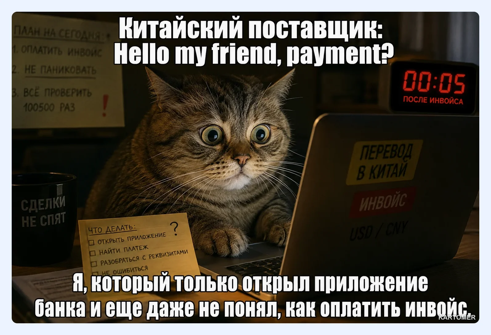 Скриншот: Оплата инвойса в Китай через ВТБ