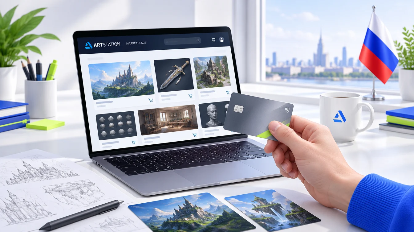 Как оплатить покупку на ArtStation Marketplace из России в 2026 году