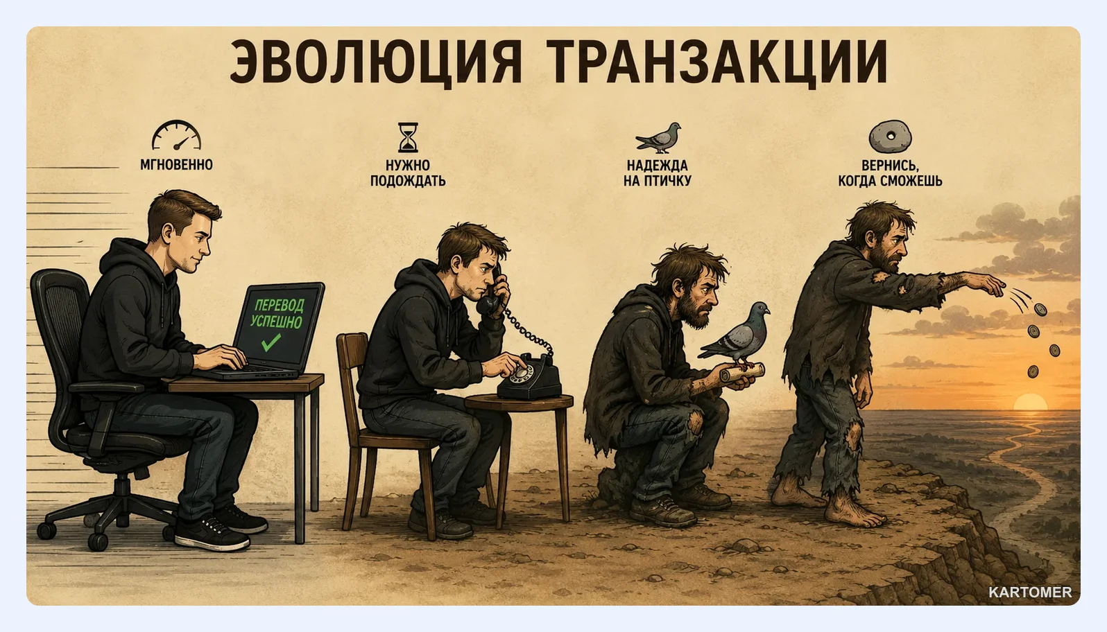 Скриншот: Сравнение комиссий и сроков перевода