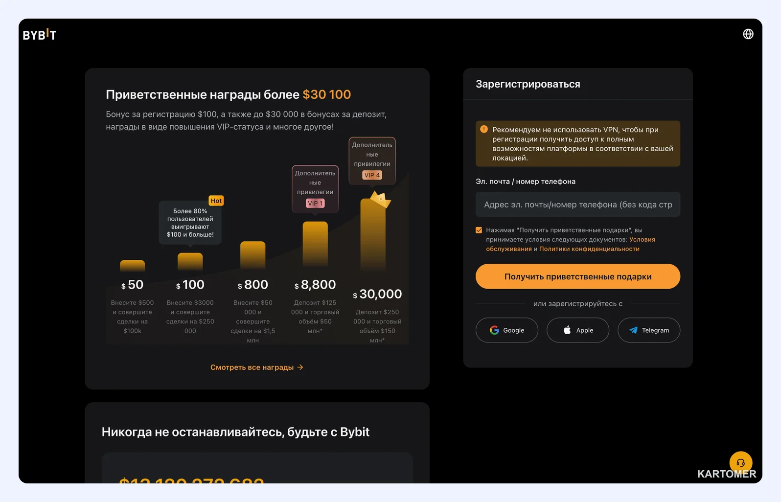 Скриншот: 4. Bybit — сильная торговая инфраструктура