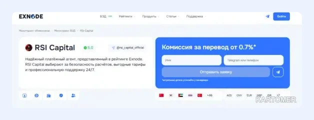 Скриншот: Пример агента: RSI Capital