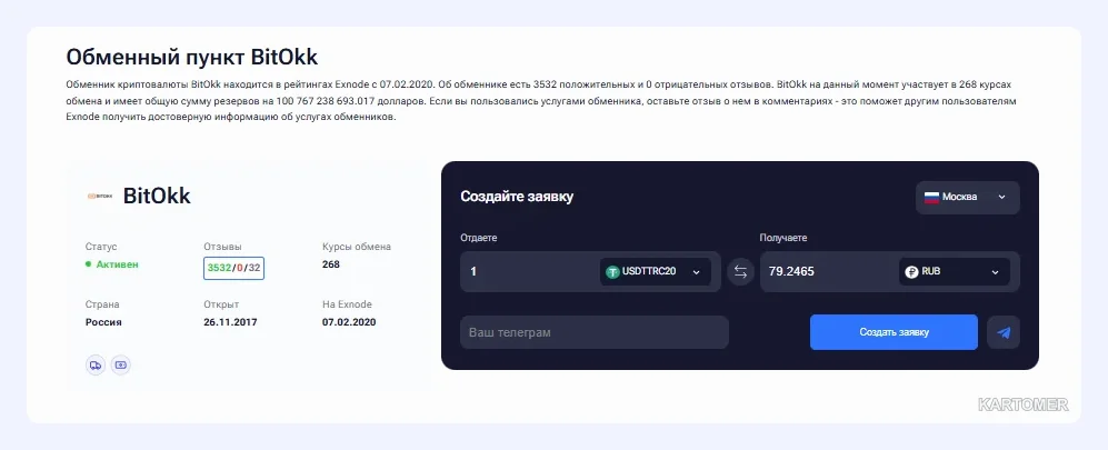 Скриншот: BitOkk
