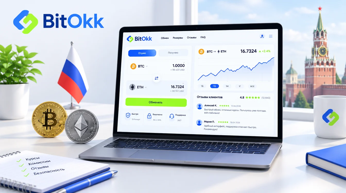 Криптообменник BitOkk 2026: обзор, отзывы, комиссии и безопасность