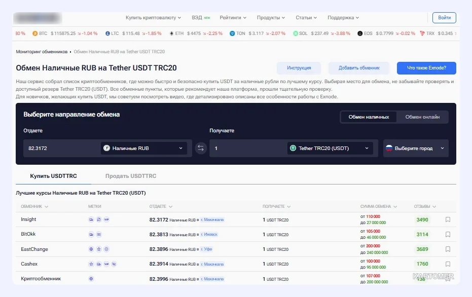 Скриншот: Купить USDT TRC20 — инструкция для начинающих на 2026 год