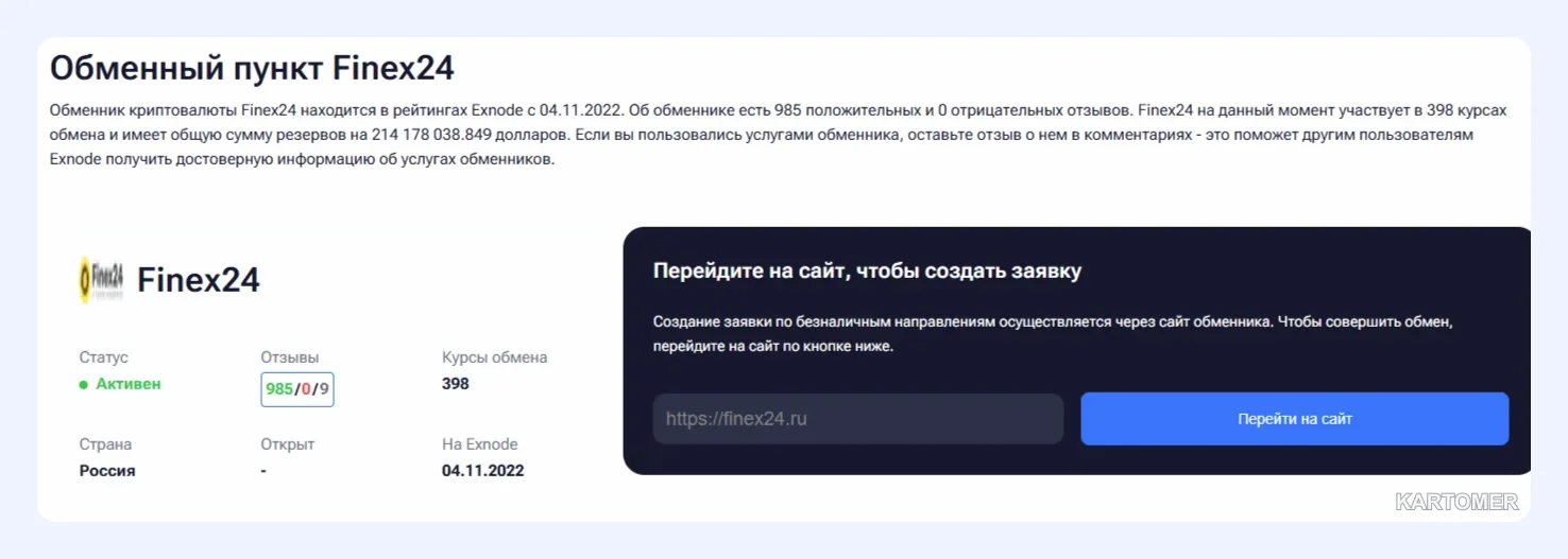 Скриншот: Finex24