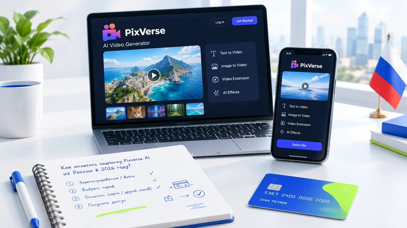 Нейросеть Pixverse AI: как оплатить подписку из России в 2026 году