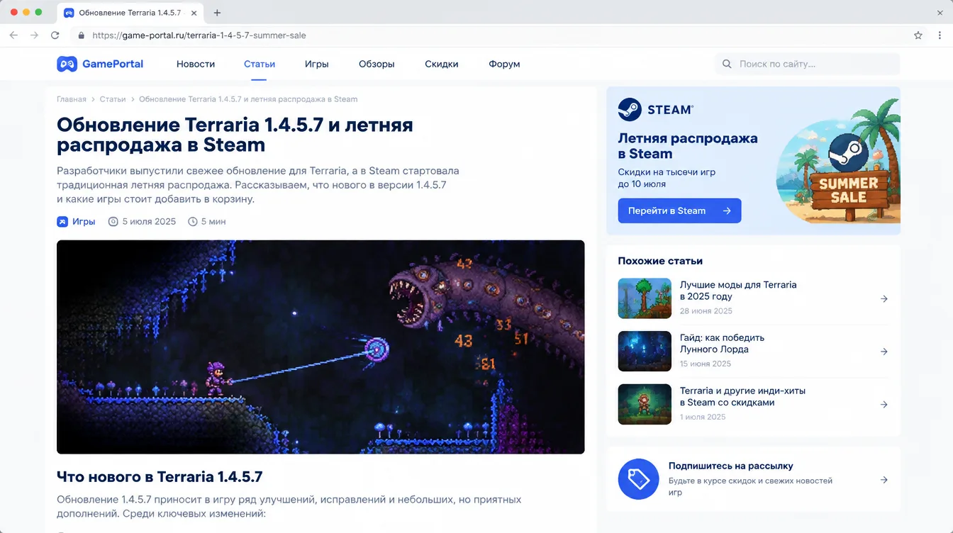 Скриншот: персонаж в Terraria сражается с боссом, используя йо-йо на фоне подземного биома
