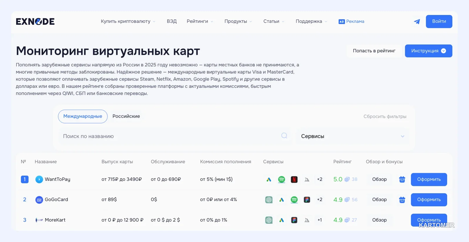 Скриншот: Оформить иностранную карту: надежные способы и рекомендации