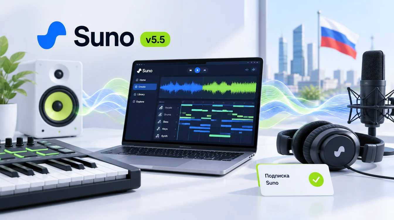 Оплатить Suno из России: что умеет нейросеть v5.5 и почему стоит купить подписку