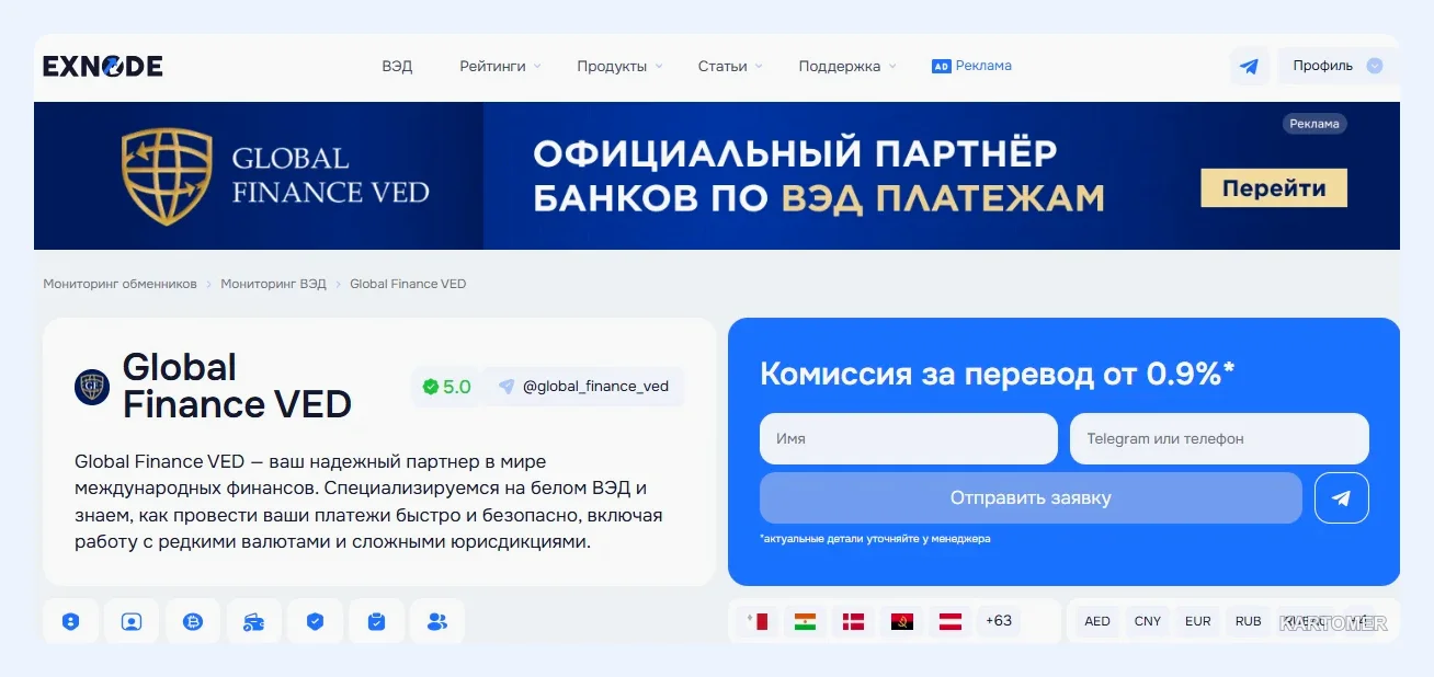 Скриншот: Global Finance VED