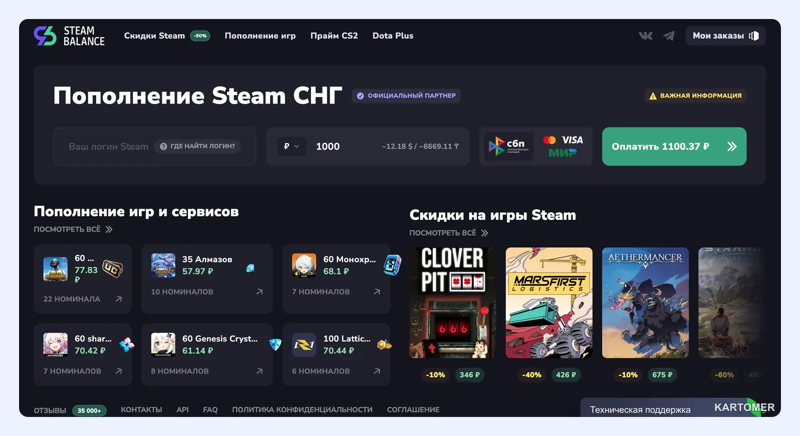 Скриншот: Steam Balance