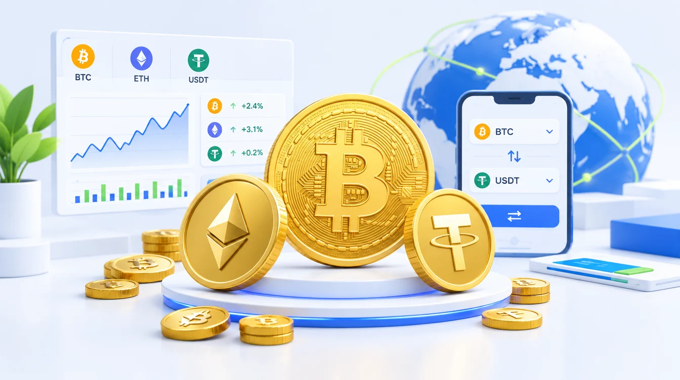 Популярность криптовалют: Bitcoin, Ethereum и USDT в обменах