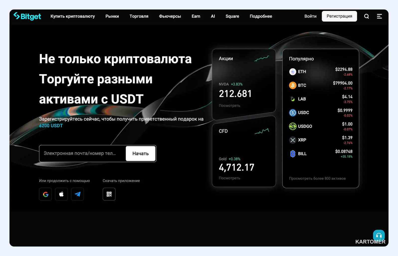 Скриншот: 1. Bitget — для уверенного старта и роста