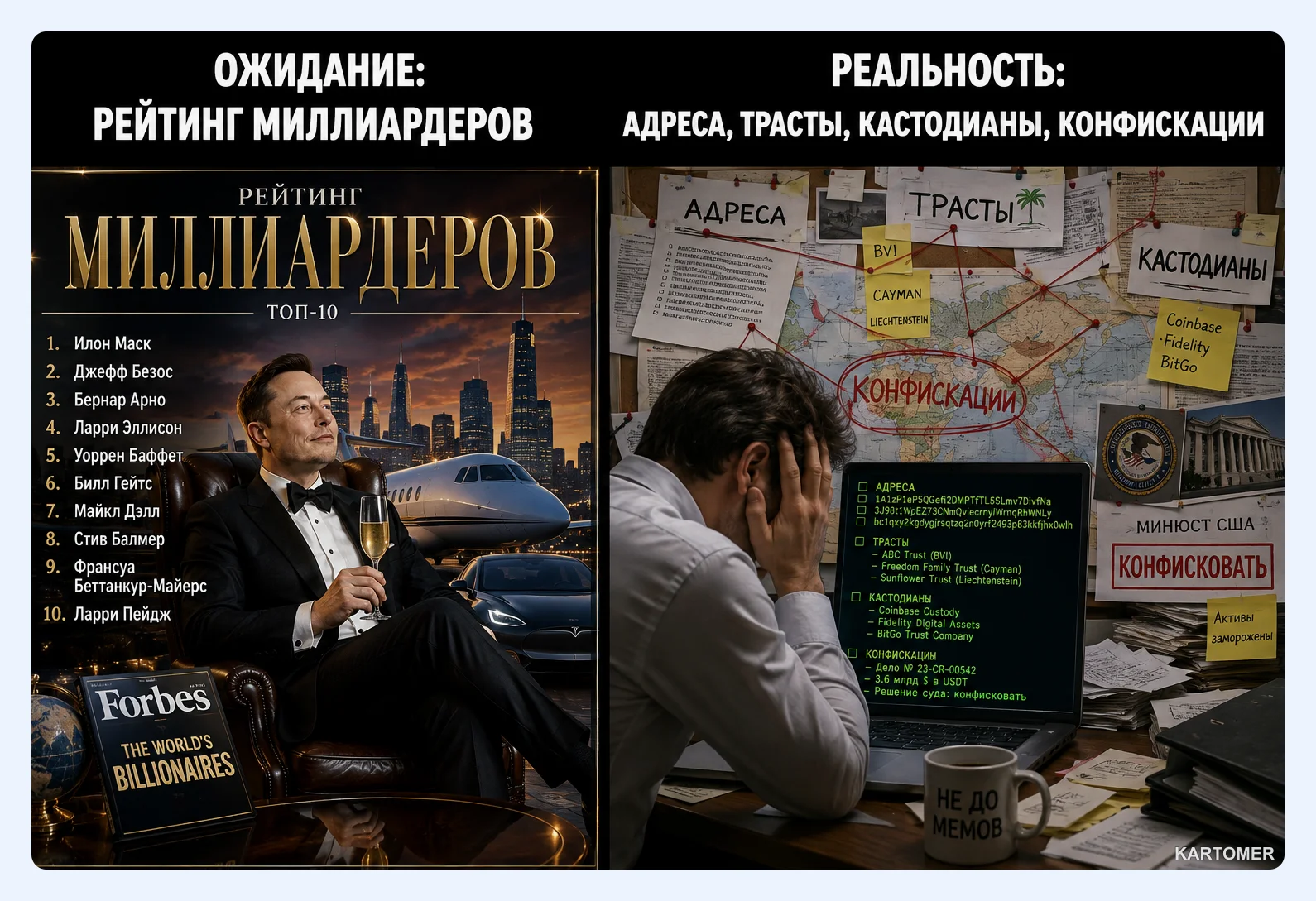 Скриншот: BlackRock, ETF, Binance и Coinbase