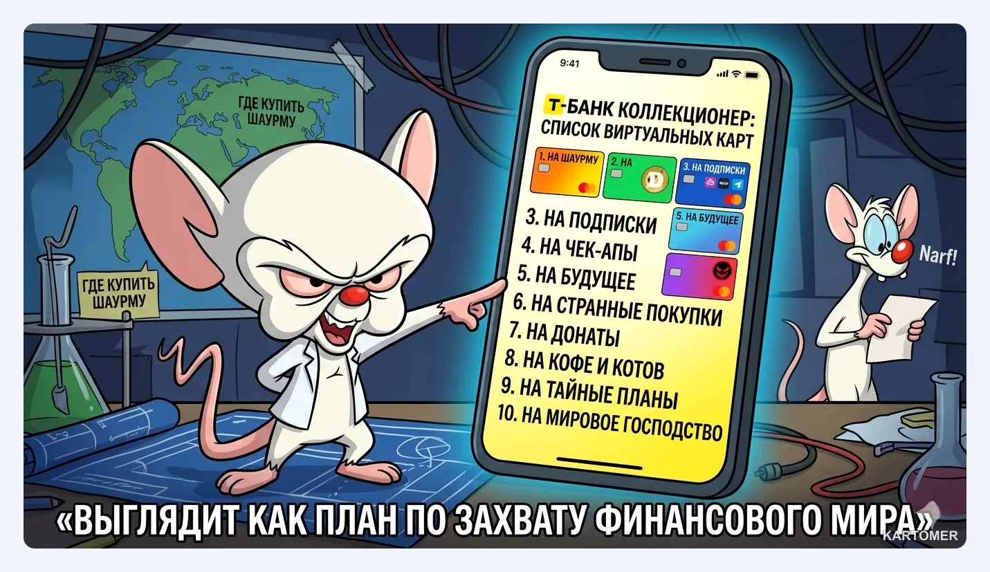 Скриншот: Использование виртуальной карты Т