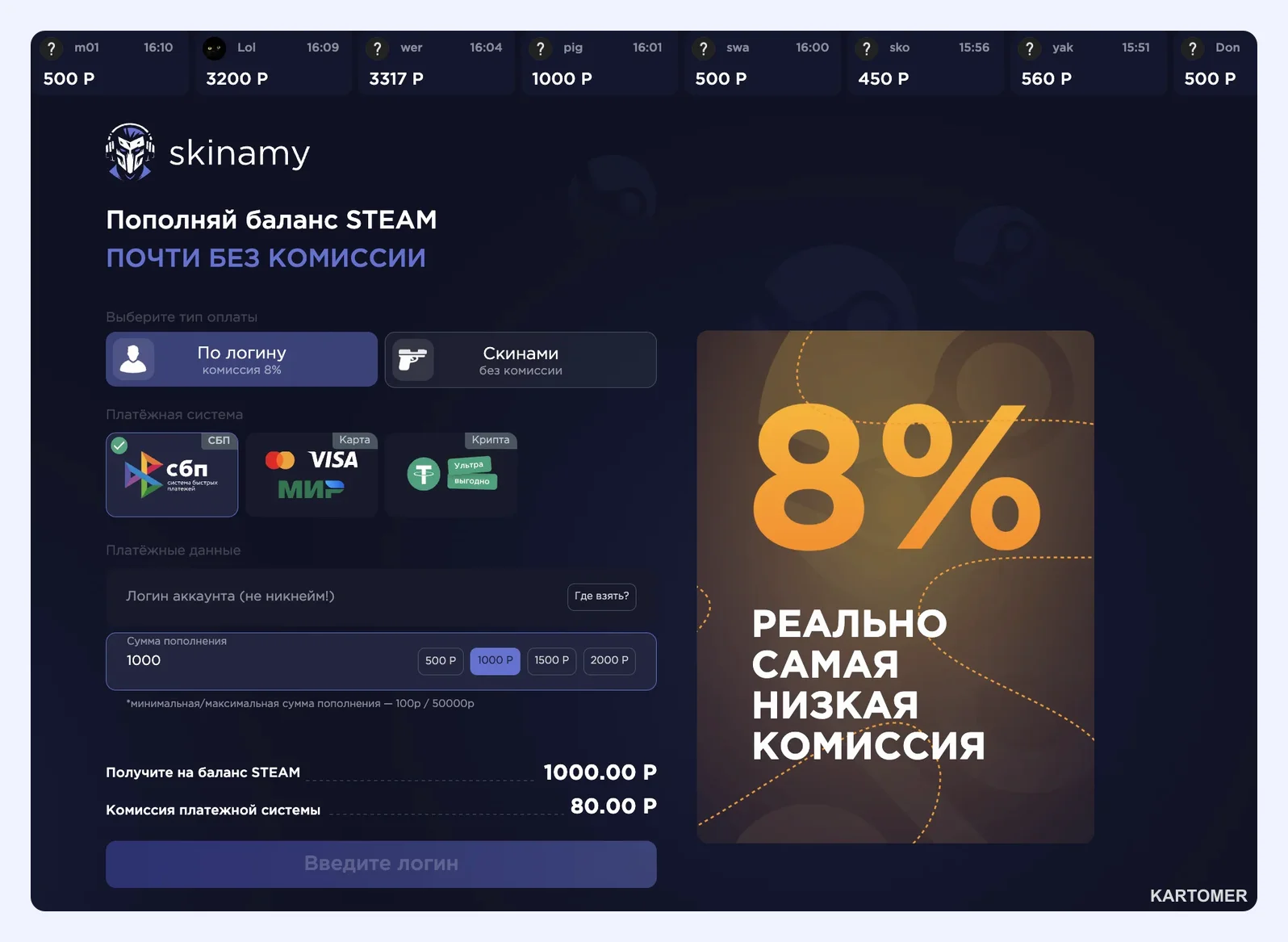 Скриншот: Система лояльности