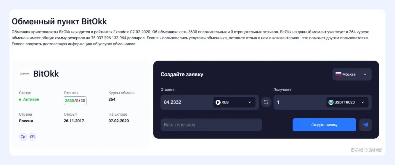 Скриншот: BitOkk
