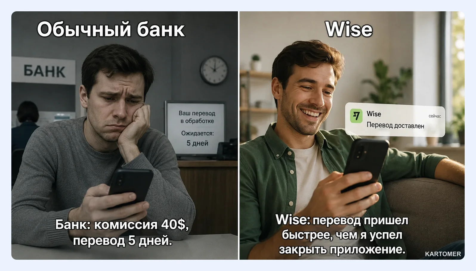 Скриншот: Карты Wise: виртуальная и физическая